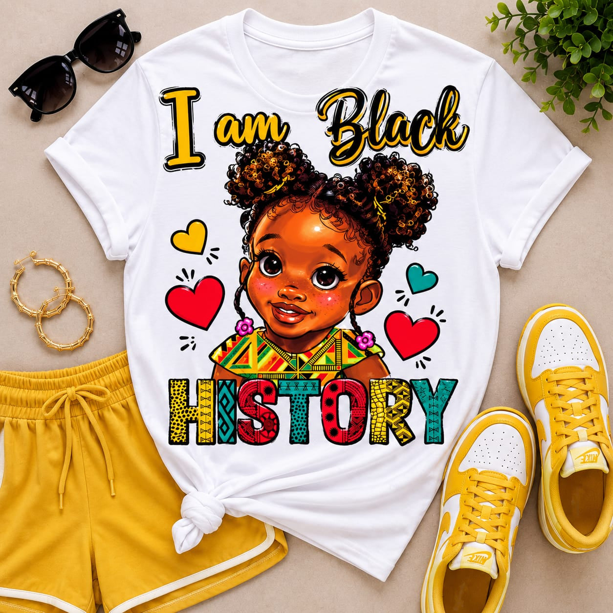 I am Black History Girls T-Shirt