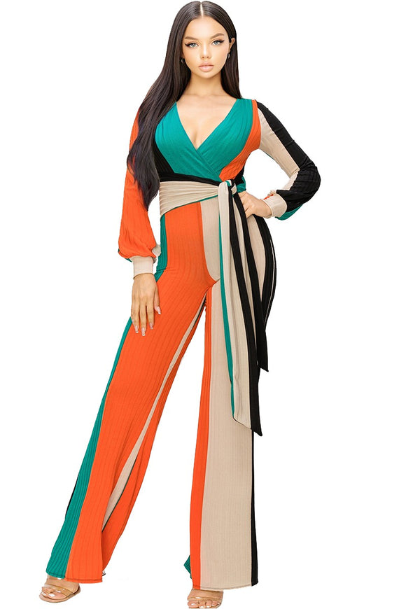 Sassy Girl  Color Block Jumpsuit