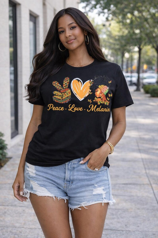 Peace Love Melanin Women T-Shirt
