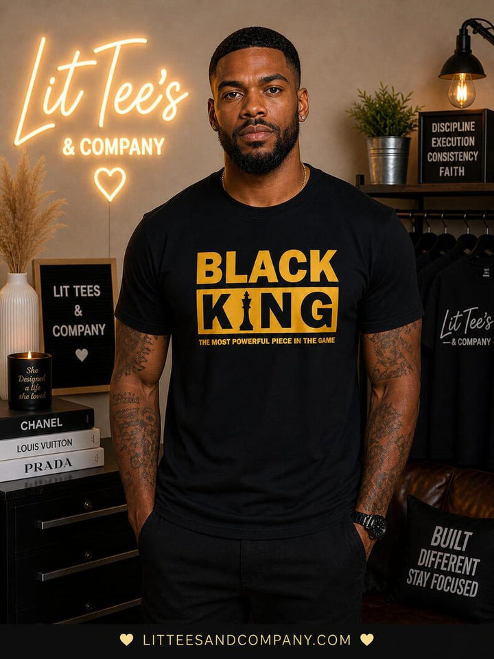 Black King Statement Men T-Shirt