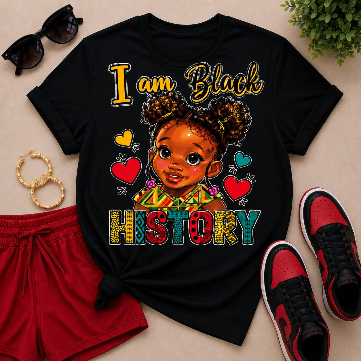 I am Black History Girls T-Shirt