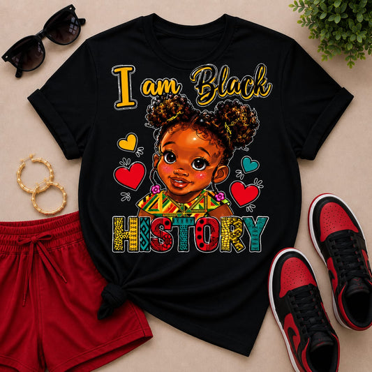 I am Black History Girls T-Shirt