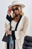 Colorblock Longline Cardigan (Ivory)