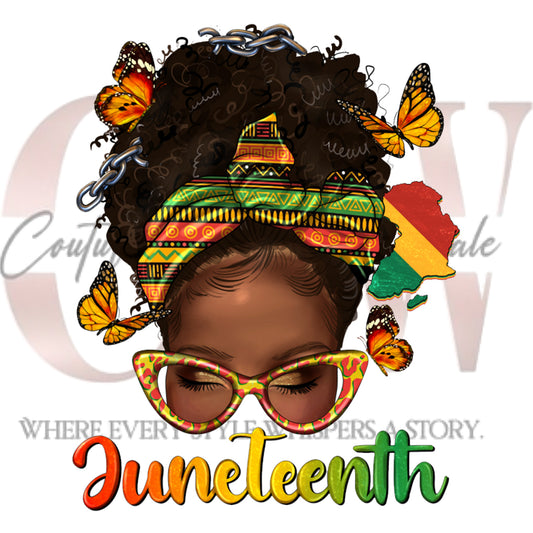 Afro Puff Juneteenth,  Heat Transfers