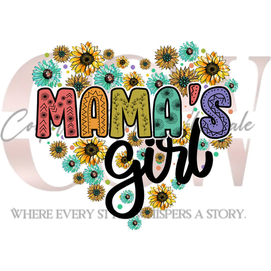 Mama's Girl Flower Heart, Heat Transfers