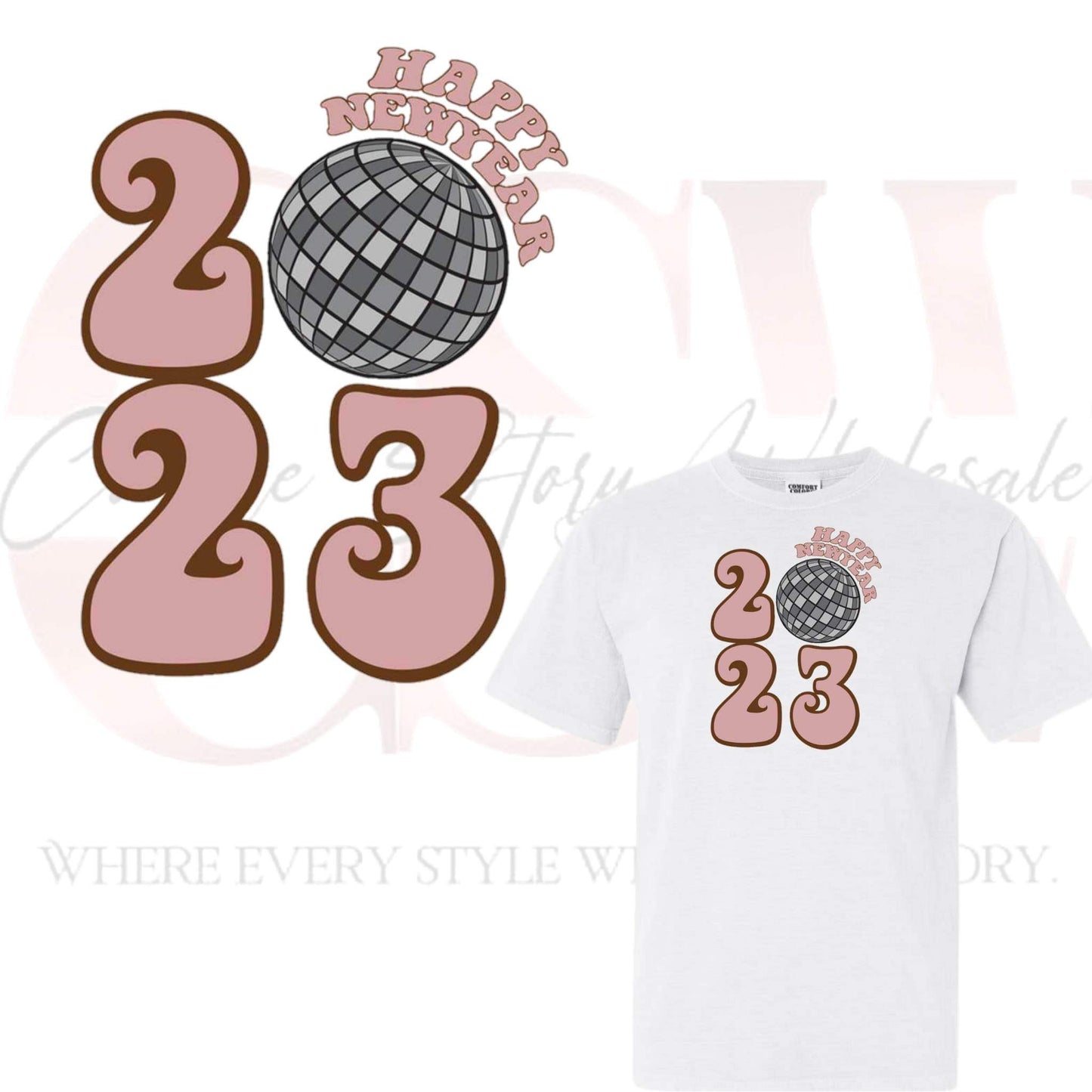 2023 Retro Disco Ball, Heat Transfers