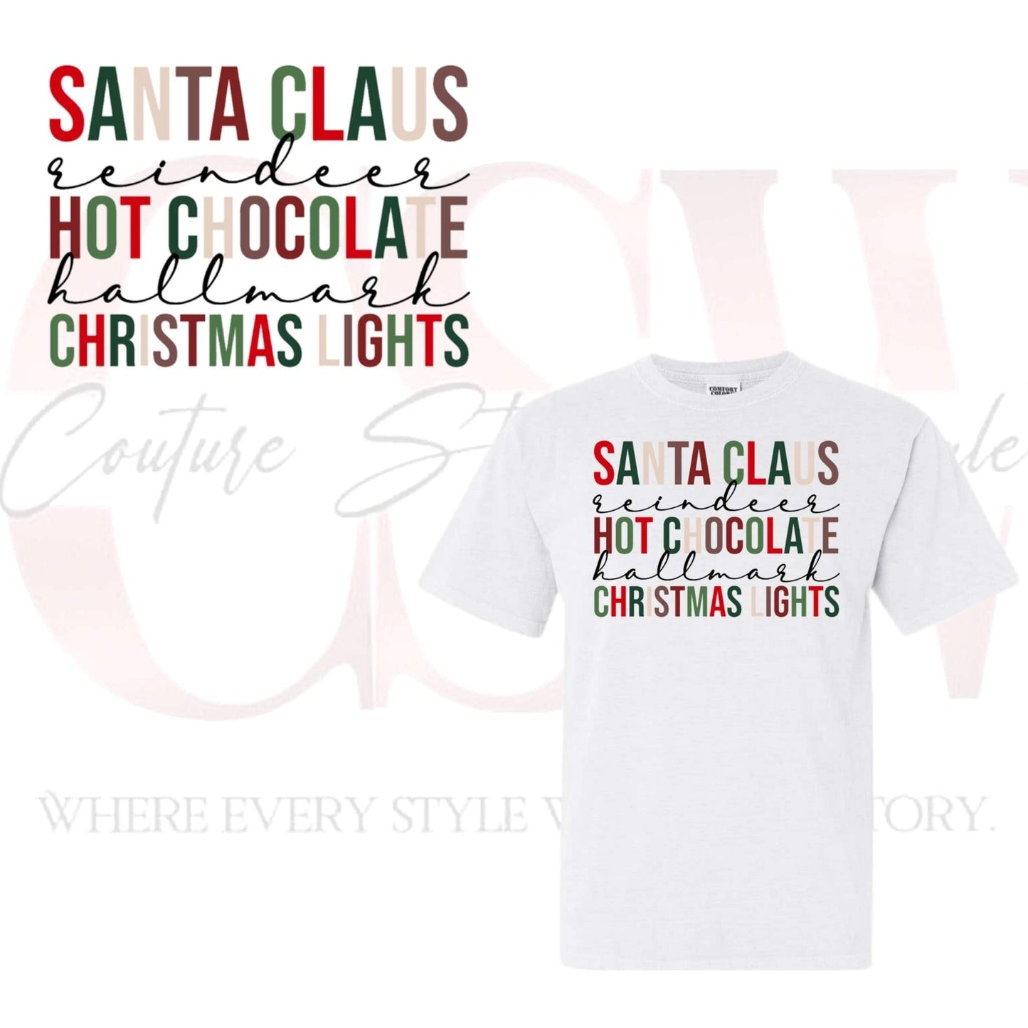 Santa Claus & Christmas Lights, Tee