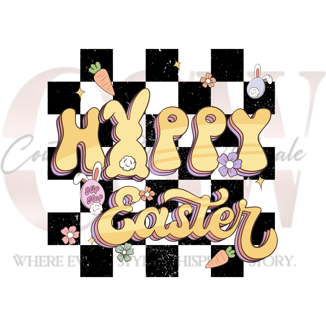 Funky Vintage Happy Easter, Heat Transfers