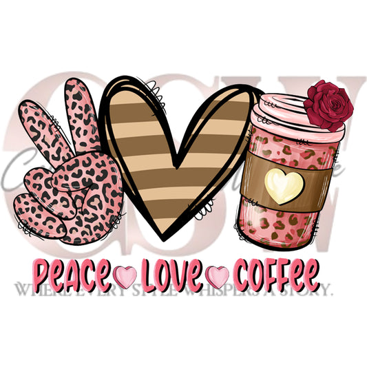 Peace, Love, Coffee Heat Transfers