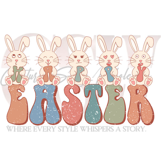 Happy Easter in Retro, Heat Transfers
