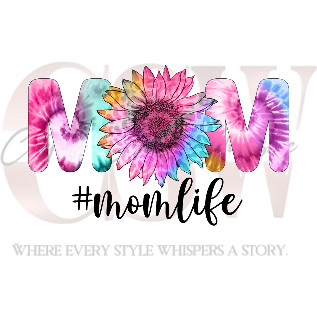 Mom Tie Dye, Sunflower, Heat Transfers