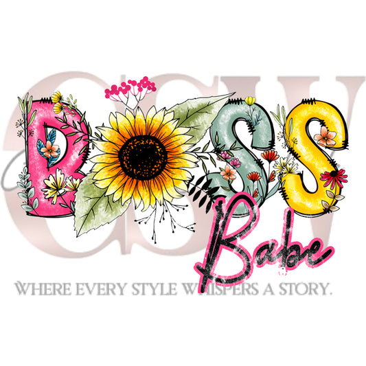 Floral Boss Babe, Heat Transfers