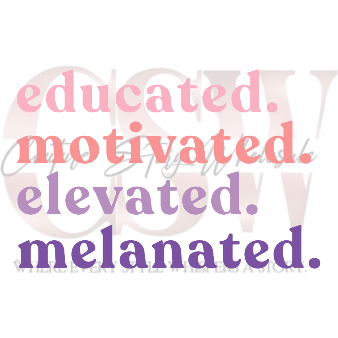 Educated, Motivated, Elevated, Melanated, Heat Transfers