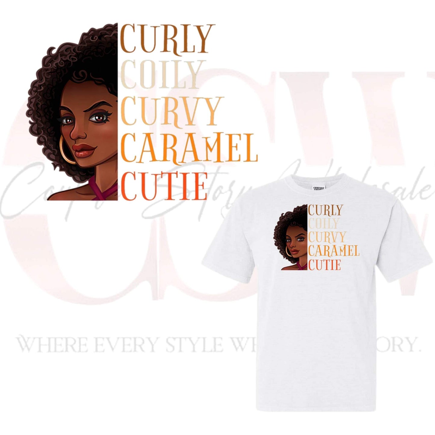 Curly Caramel Cutie, Heat Transfers