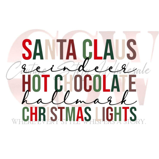 Santa Claus & Christmas Lights, Heat Transfer