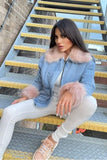 Faux Fur Lined Denim Jacket