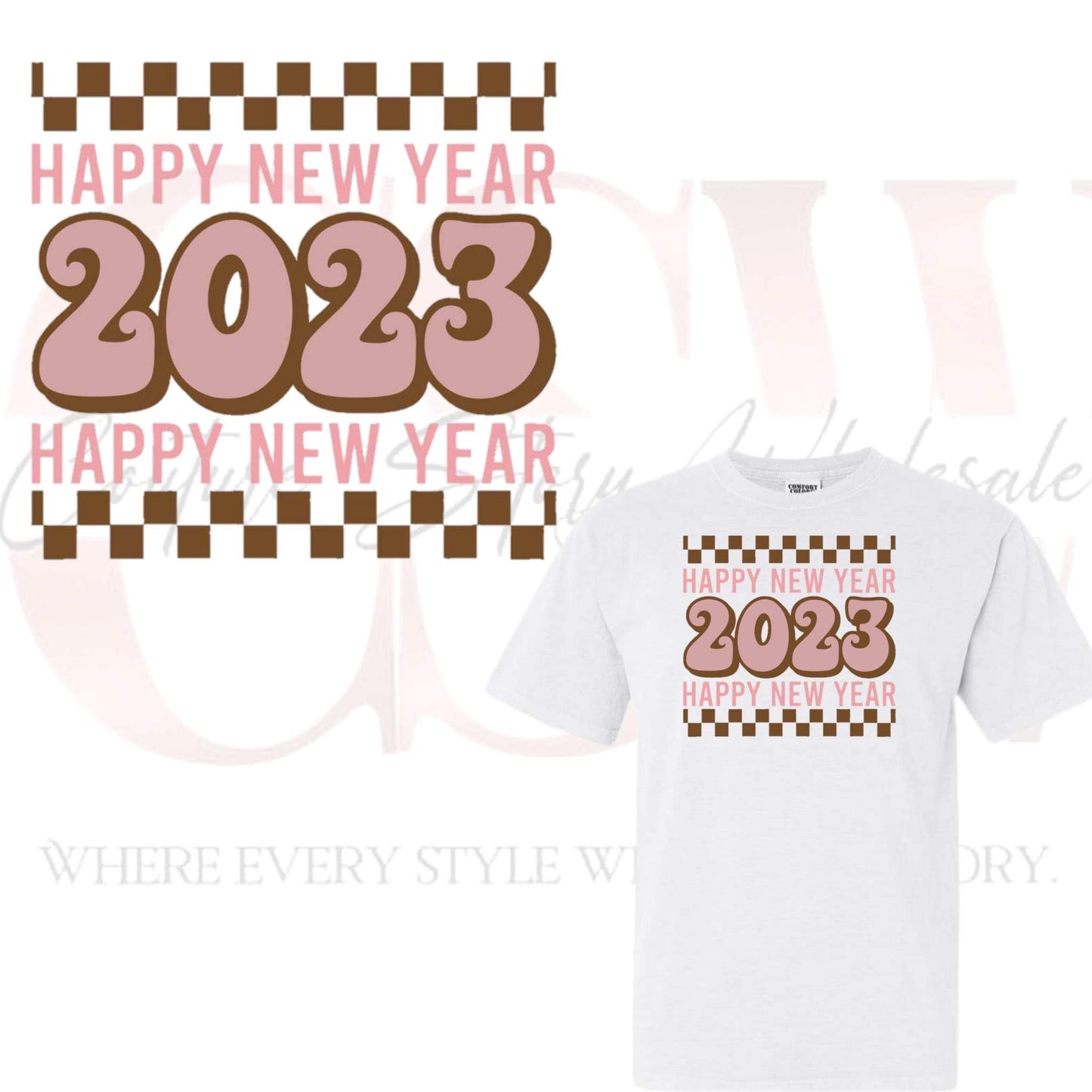 Retro Happy New Year, Heat Transfers