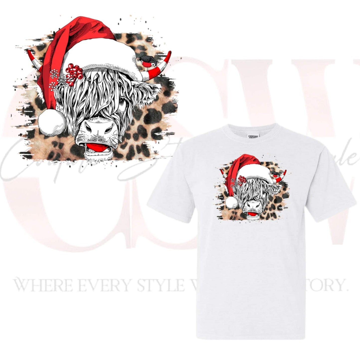 Christmas Boho Bull, Heat Transfer