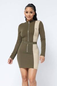 Two Face Olive Dress