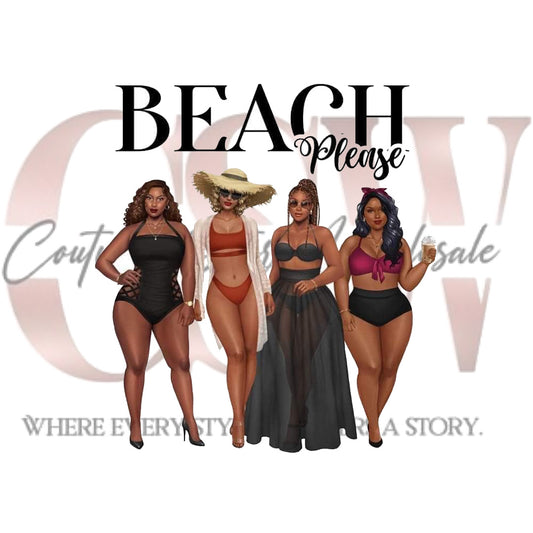 Beach Please Heat Transfers